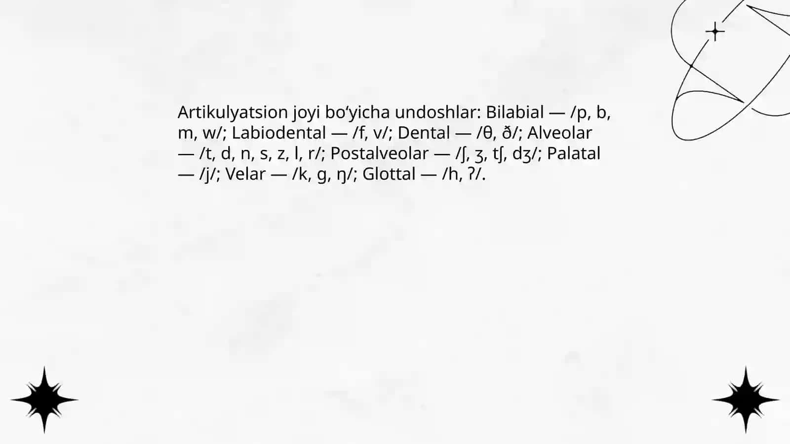 Ingiliz tilidagi undosh fonemalar tizimi 4