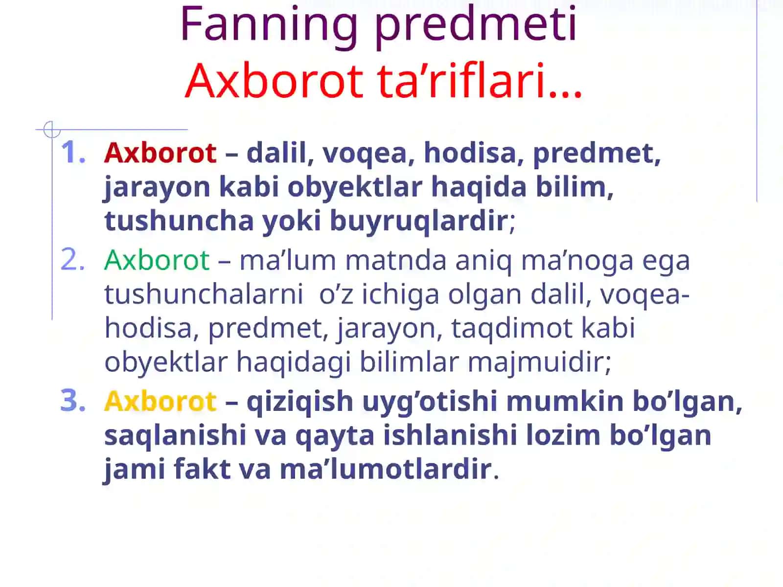 ATvaDA faniga kirish. Asosiy tushunchalar 4