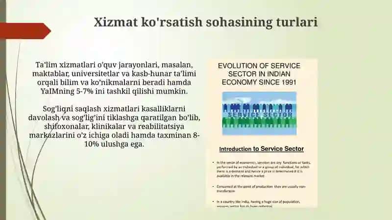 Xizmat ko'rsatish sohasi 4
