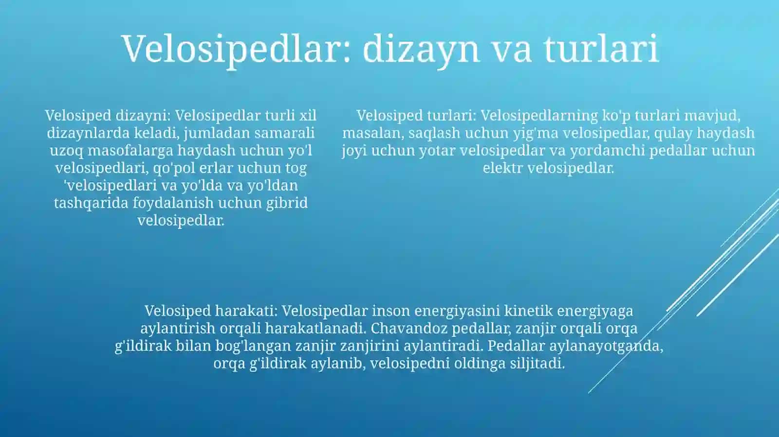 Yuk Va Odam Tashish. Velosiped VaAravalarningHarakatlanishi 4