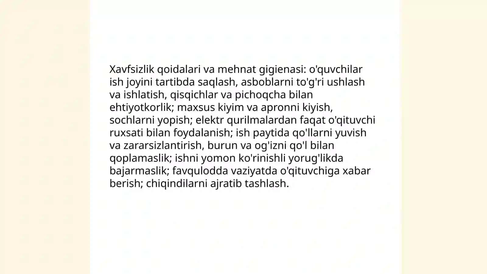 4-sinflarda Texnologiya fanining mazmuni 4