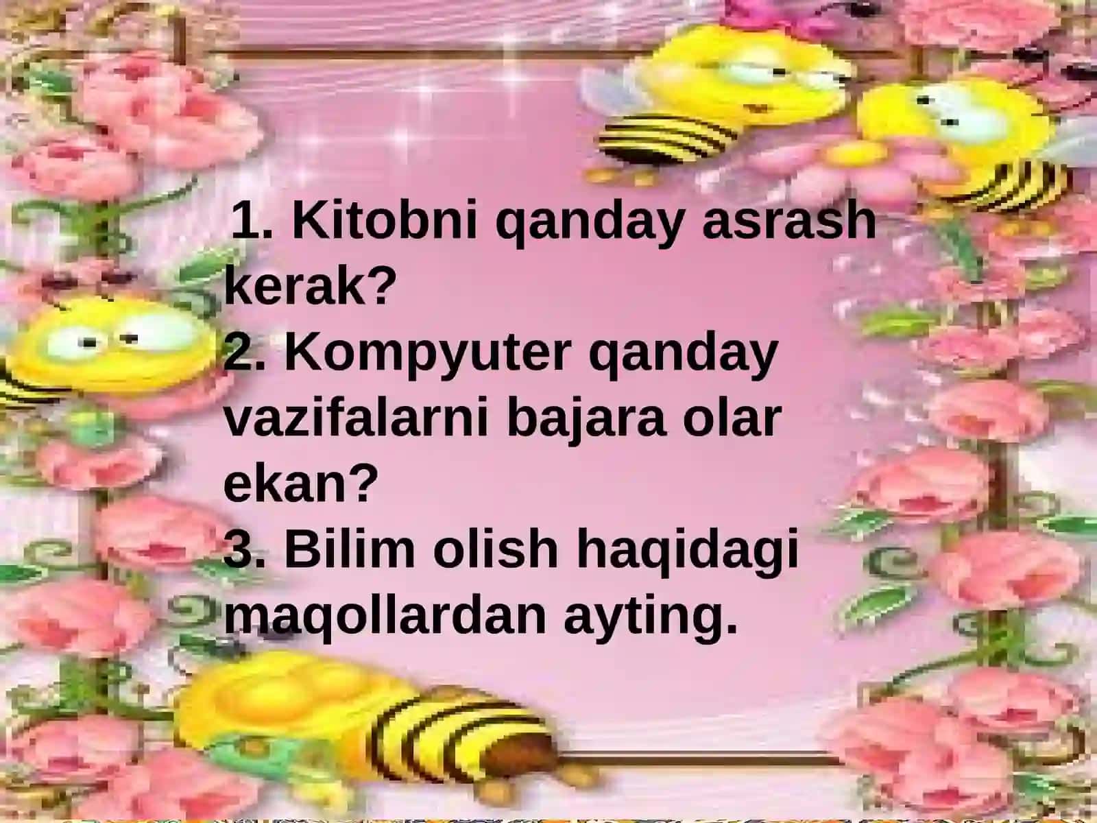 Bo’lim yuzasidan takrorlash. Sinfdan tashqari o’qish 4