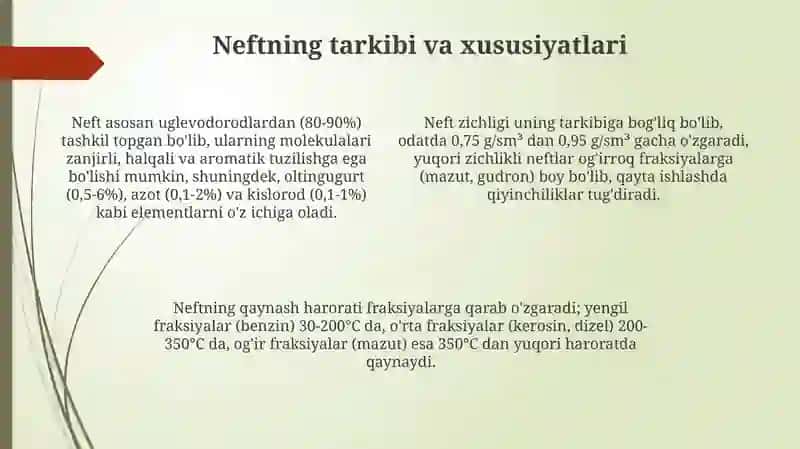 Neftni qayta ishlash 4