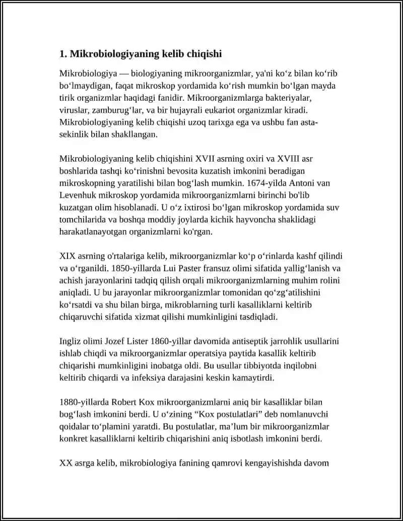 MIKROBIOLOGIYA IMUNALOGIYA VIRUSALOGIYA HAQIDA TUSHUNCHA VA FANNING TARIXI 4