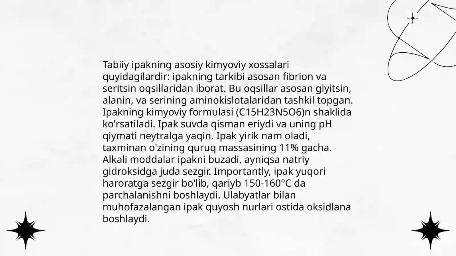 Sellyuloza tabiiy ipakning polimeranologik o'zgarishlari 4