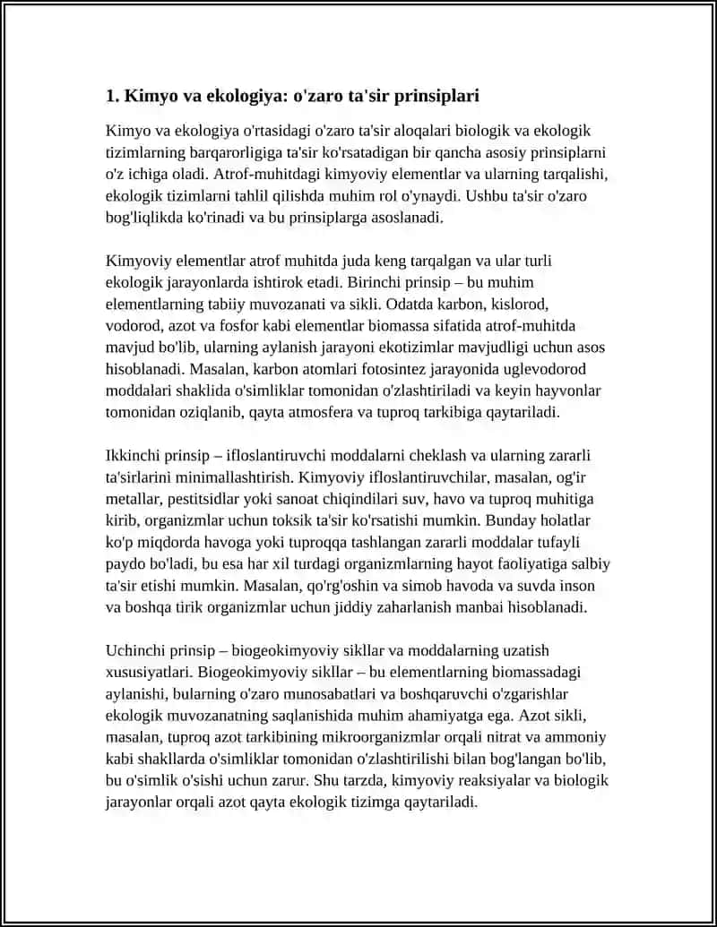 KIMYO VA EKOLOGIYANING OʻZARO BOGʻLIQLIGI 4