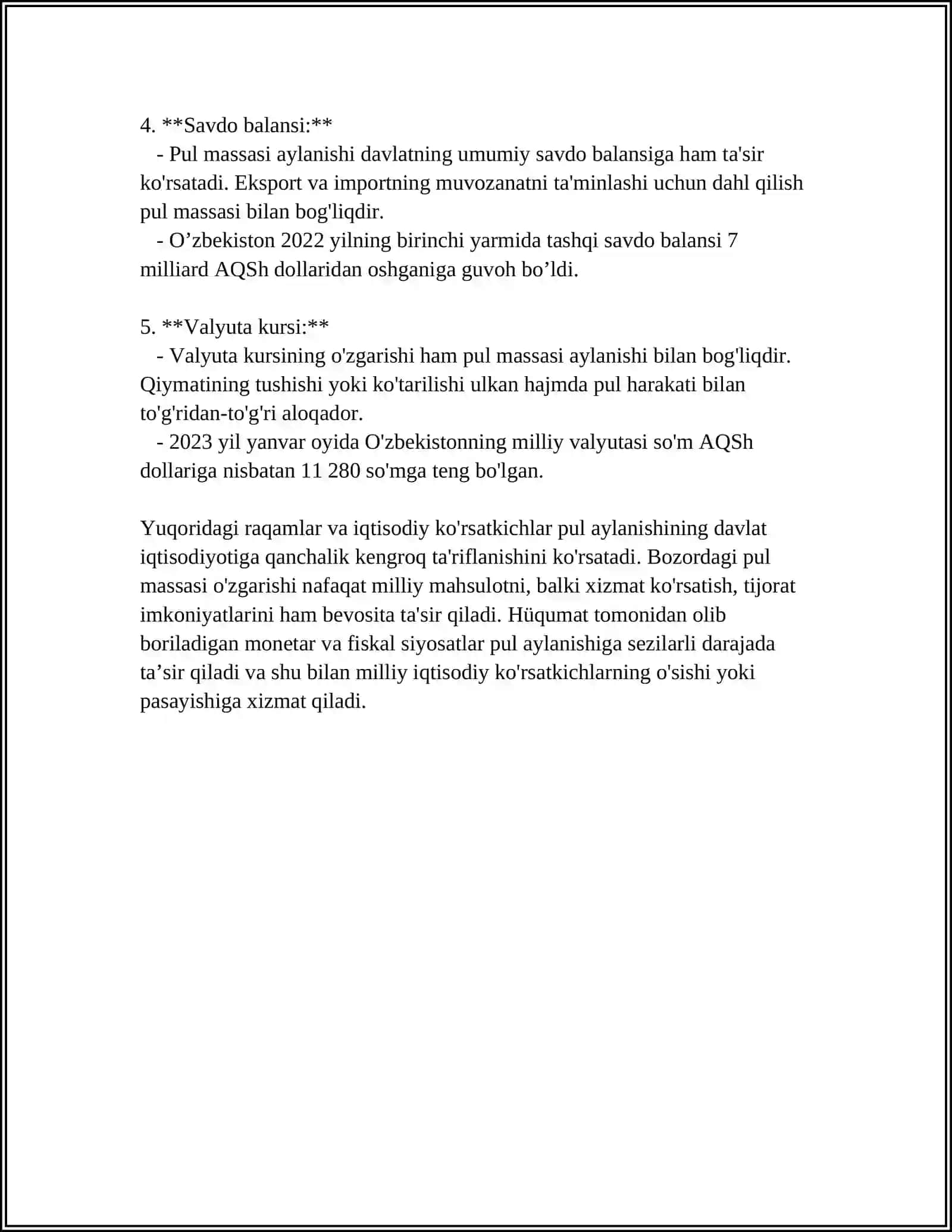 PUL VA INFILATSIYA MUSTAQIL ISH 4