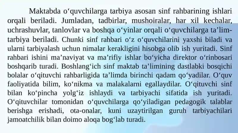 Boshlang‘ich ta’limda sinfdan va maktabdan tashqari tarbiyaviy ishlarning maqsadi va vazifalari 4