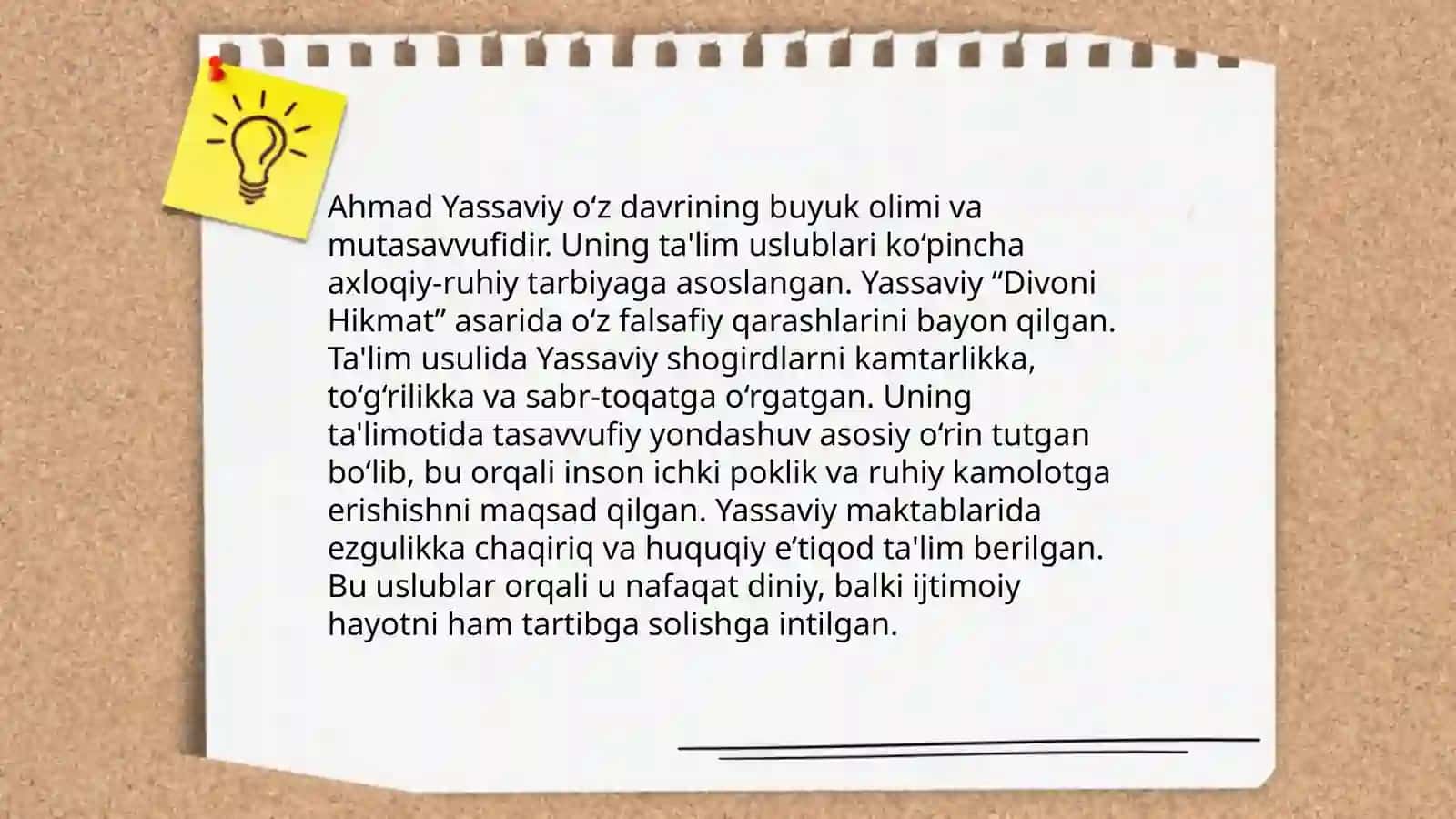 Ahmad Yassaviyning pedagogik gʻoyalari 4