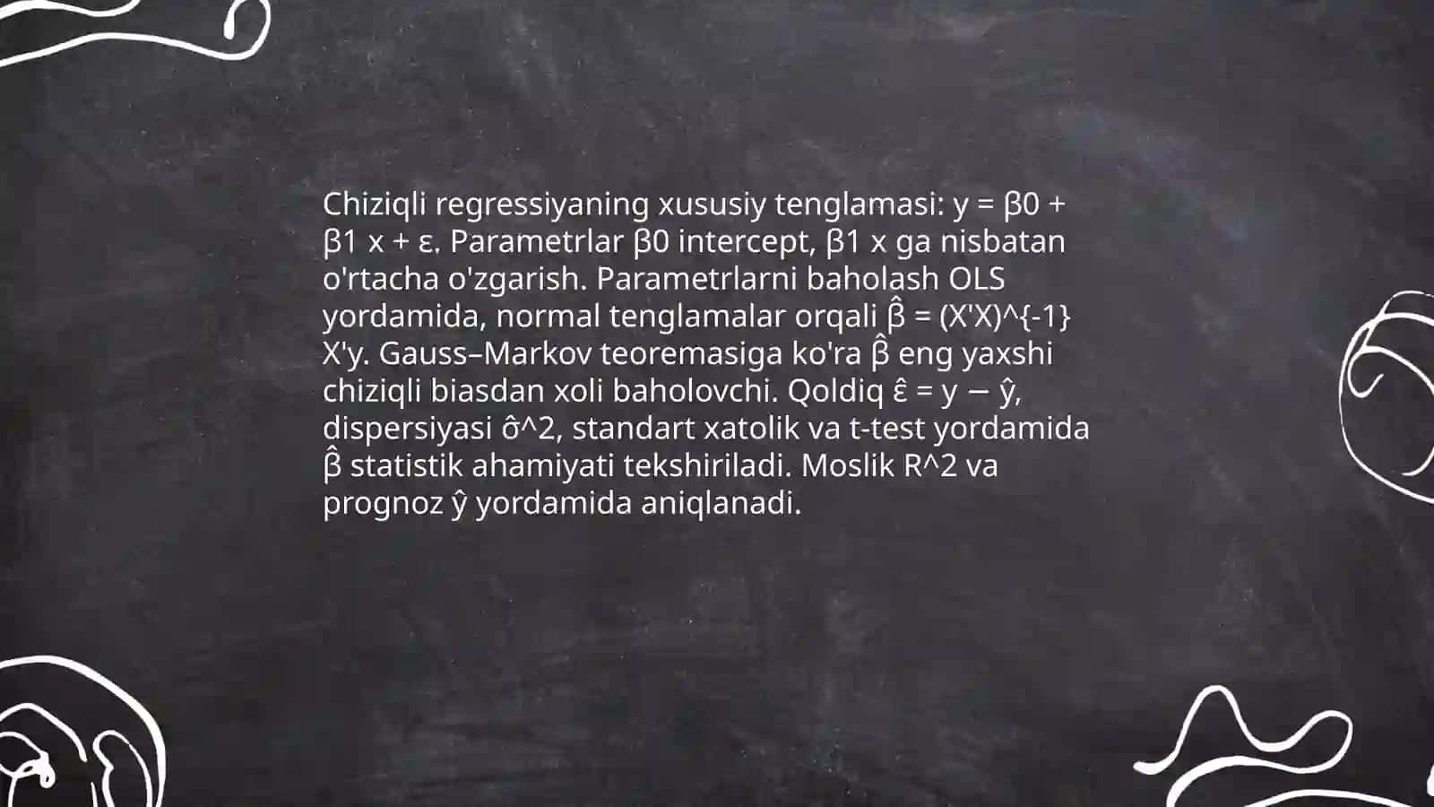 Regressiyaning xususiy tenglamasi 4