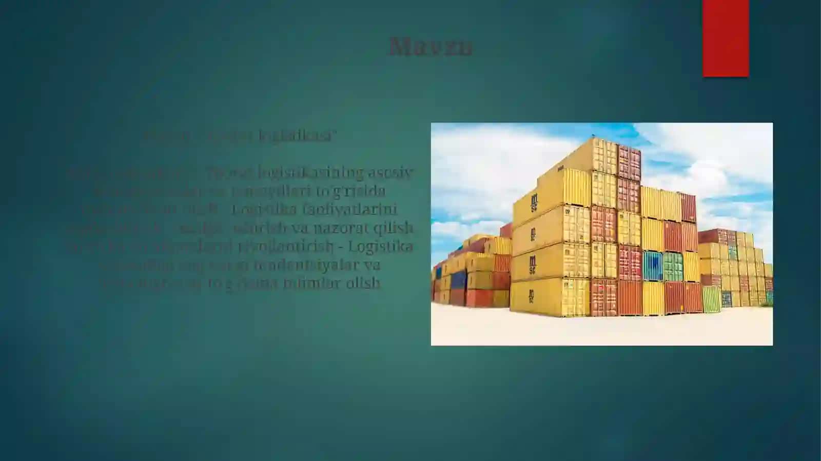 Tijorat Logistikasi Kursi 4