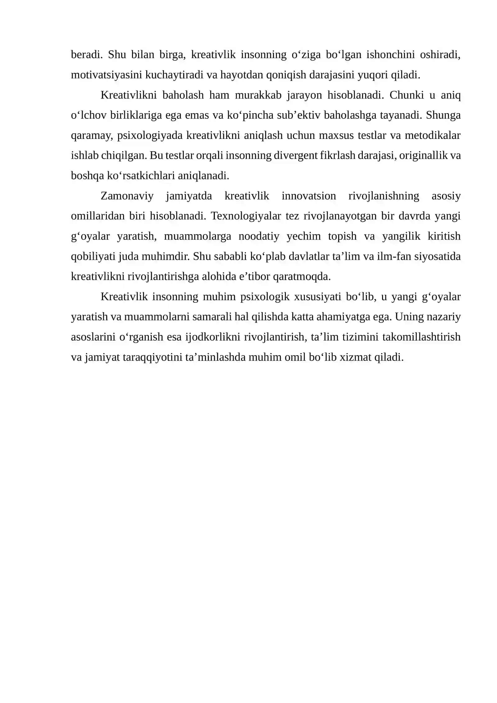 KREATIVLIKNI (IJODKORLIKNI) EKSPERIMENTAL TADQIQ ETISH 4