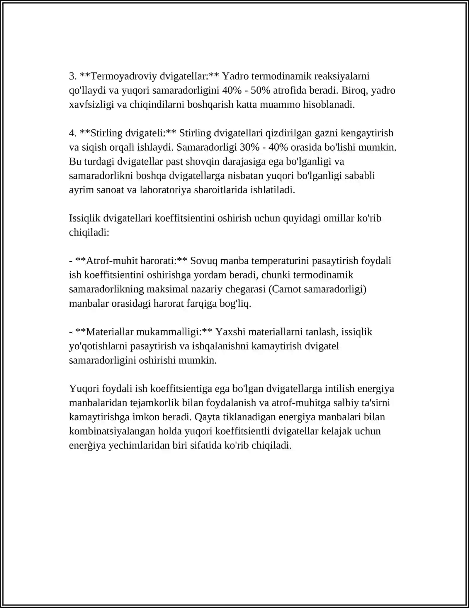 MEXANIZMLARNING FOYDALI ISH KOYFISENTI 4