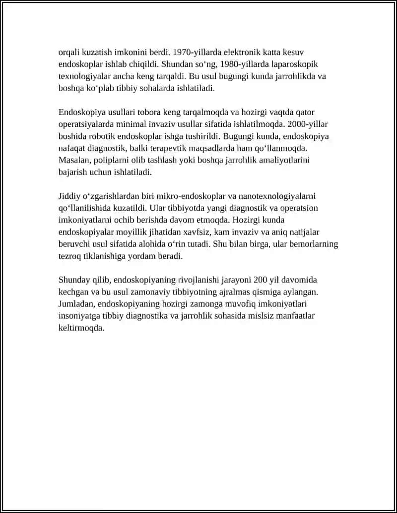 Tibbiyotda Endoskopik Usullarning Qo'llanishi 4