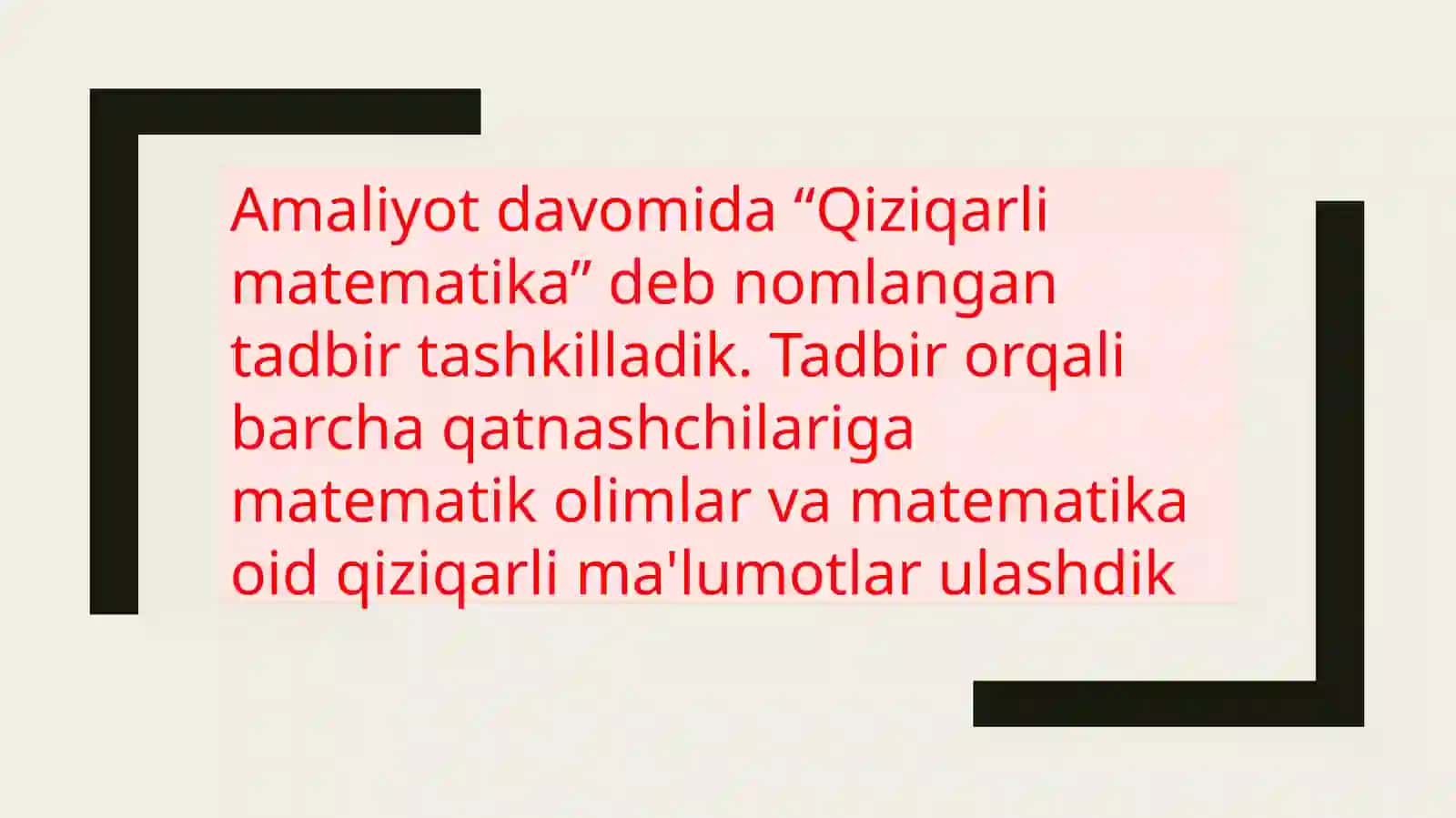 Malakaviy amaliyot fanidan taqdimoti 4