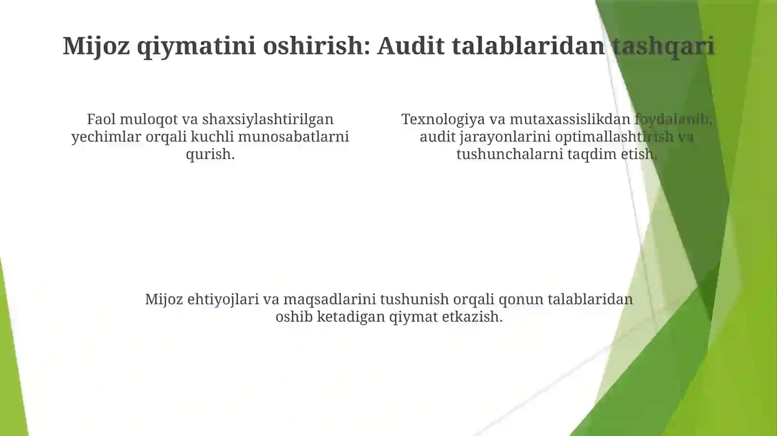 Auditorlikvamijozlarningoʻzaromunosabatlariniboshqarish 4