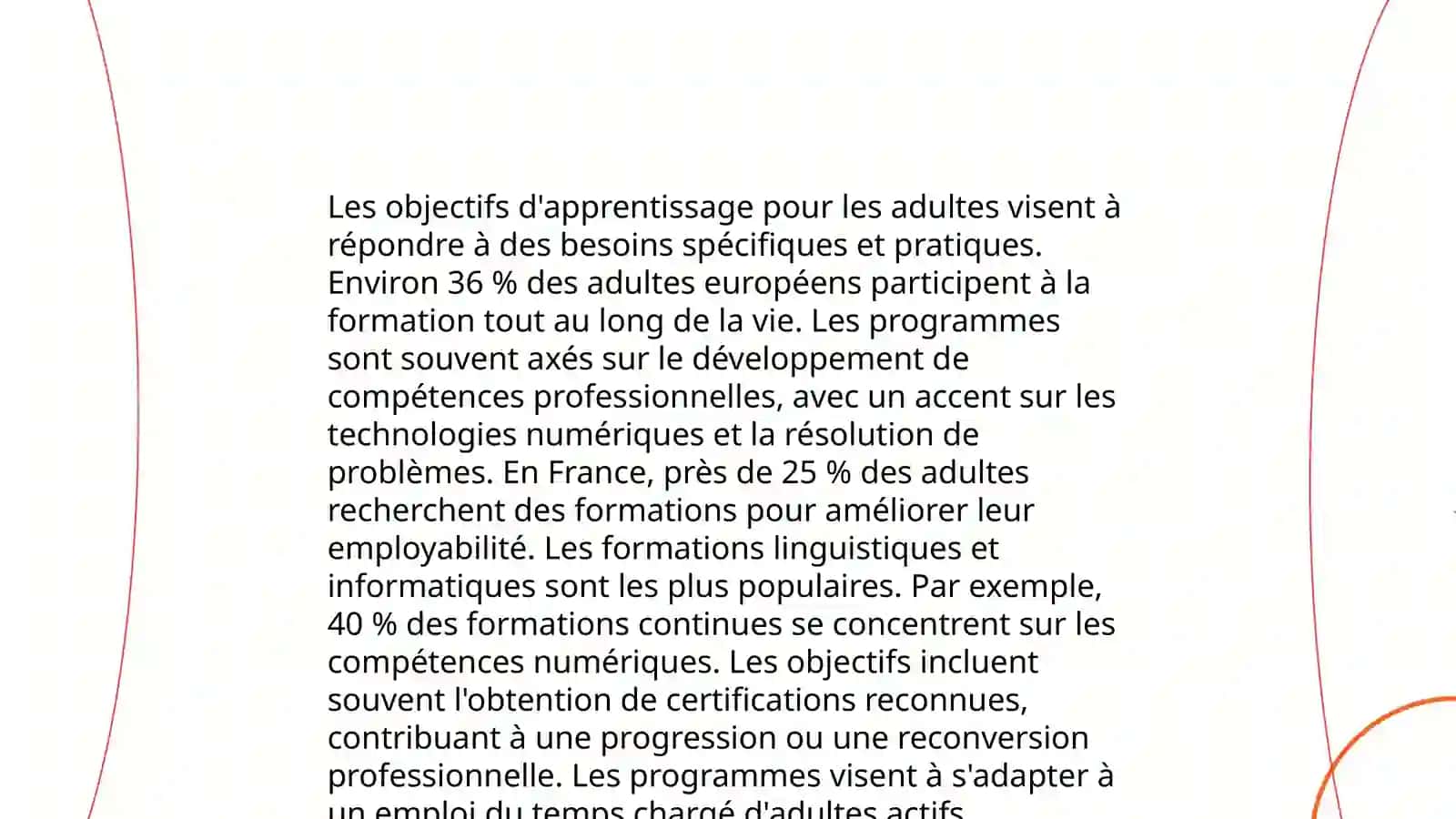 Planification les cours des adultes 4
