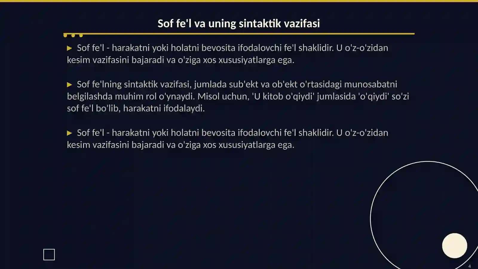 Fe'lning vazifadosh shakllari 4
