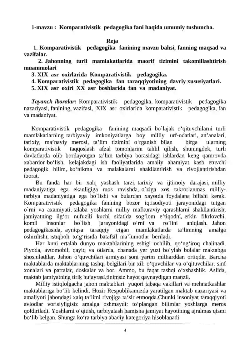 Maktabgacha ta`limda komparativistik pedagogika fani 4