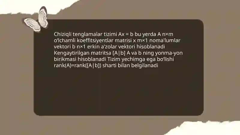 Kroneker-Kapelli teoremasi va uning isboti 4
