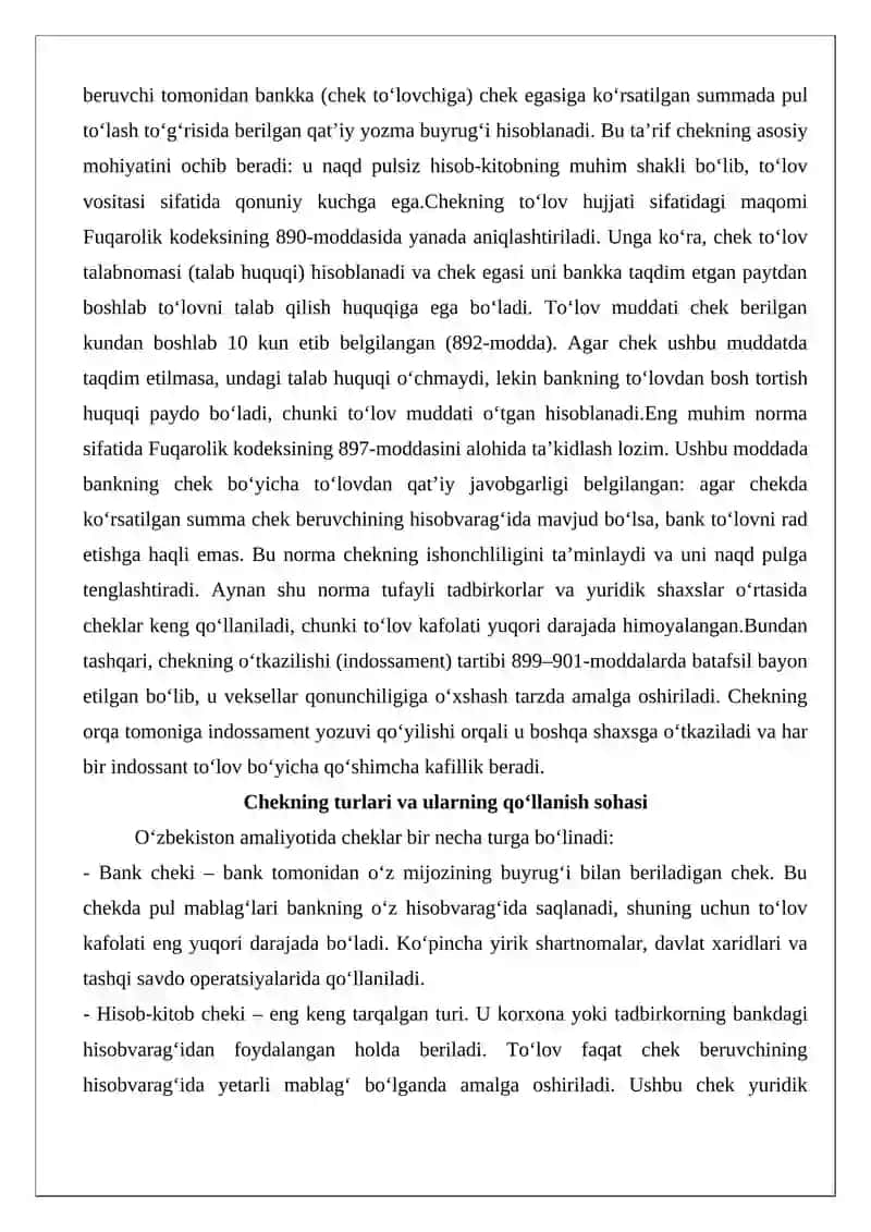 Cheklar bilan hisob-kitob qilish 4