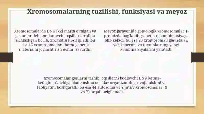 Irsiyatning xromasoma nazariyasi 4