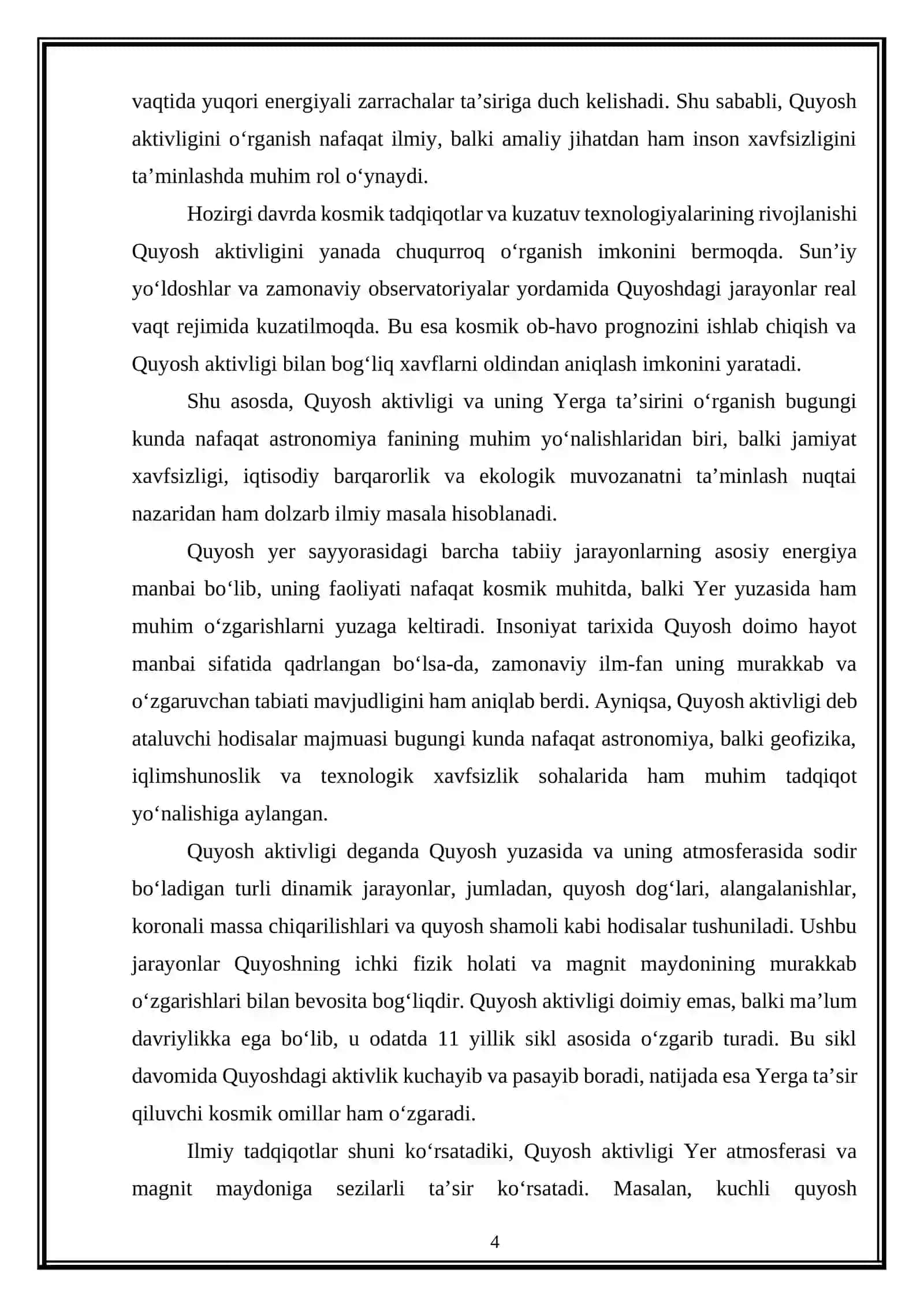 Quyosh aktivligi va uning yerga ta'siri 4