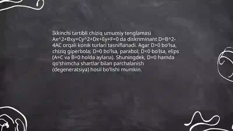 Ikkinchi tartibli chiziqlar 4