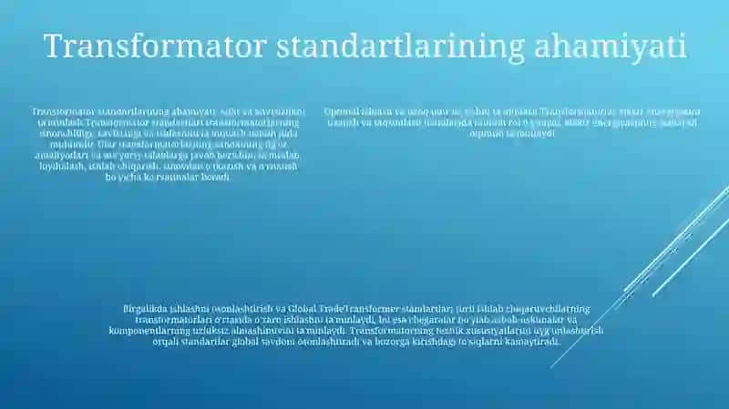 Transfarmatorni Standartlari 4