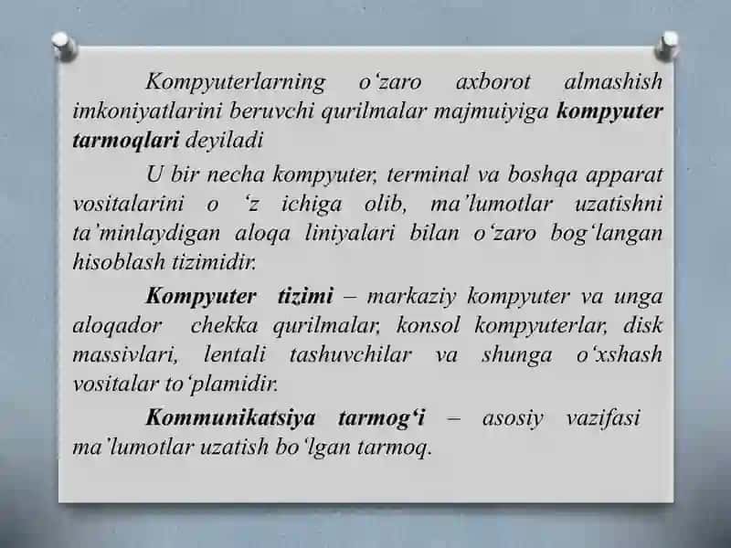 TARMOQLI TEXNALOGIYALAR VA INTERNET XIZMATLARI 4