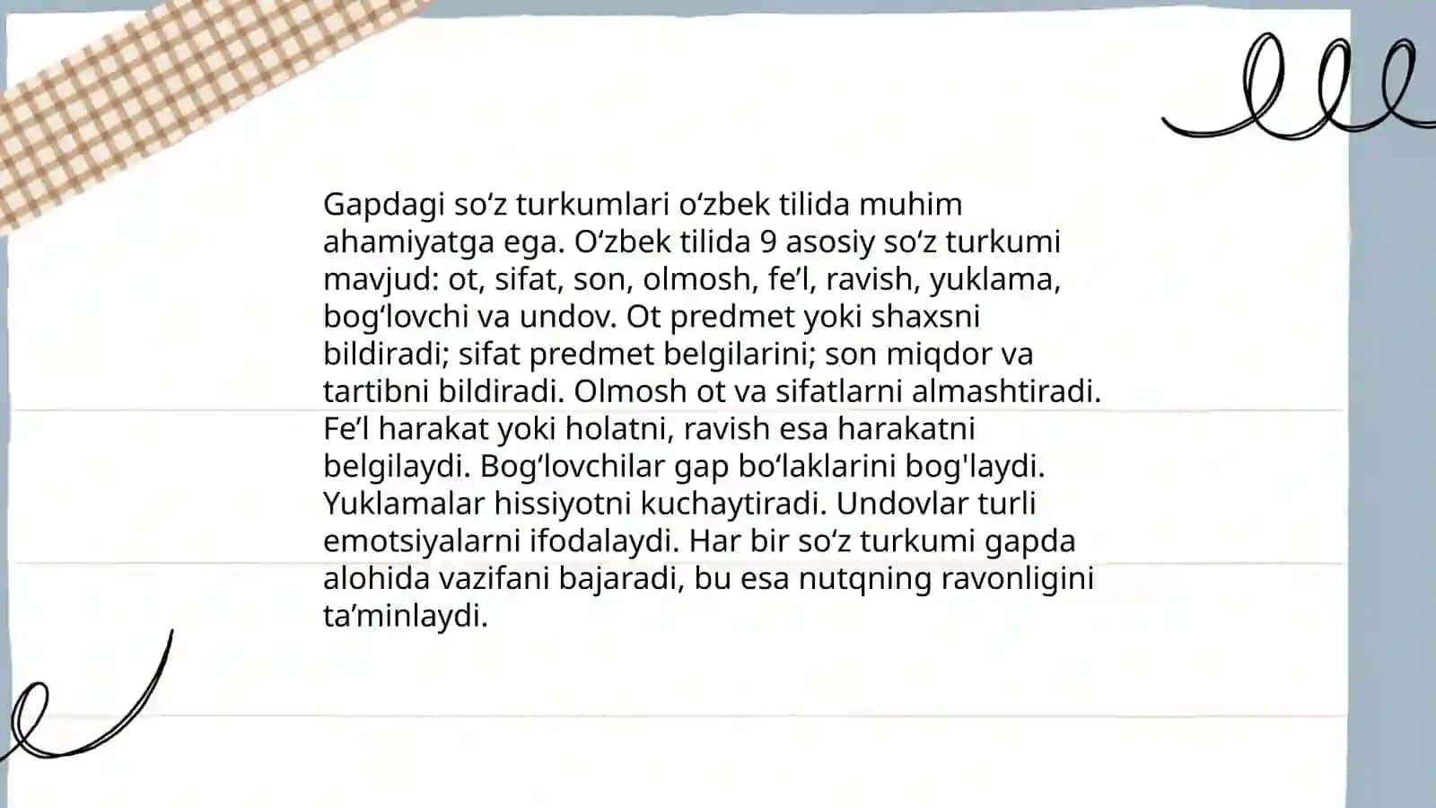 Soʻz turkumlari tahlili 4