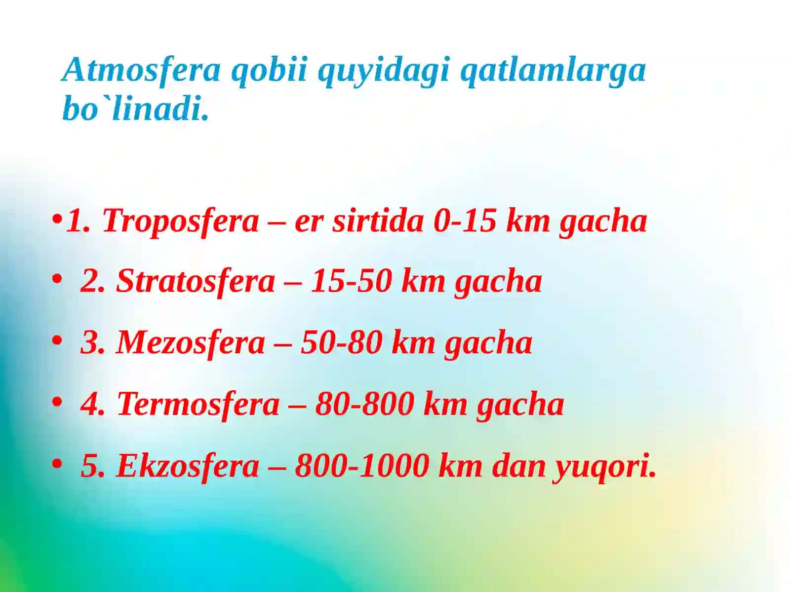 ATMOSFERA HAVOSINING EKOLOGIK FUNKSIYASI 4