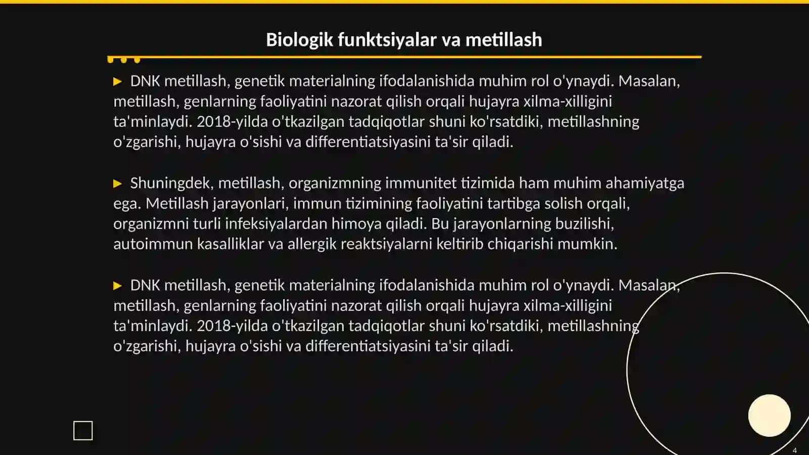 DNK metillashni organish usullari 4
