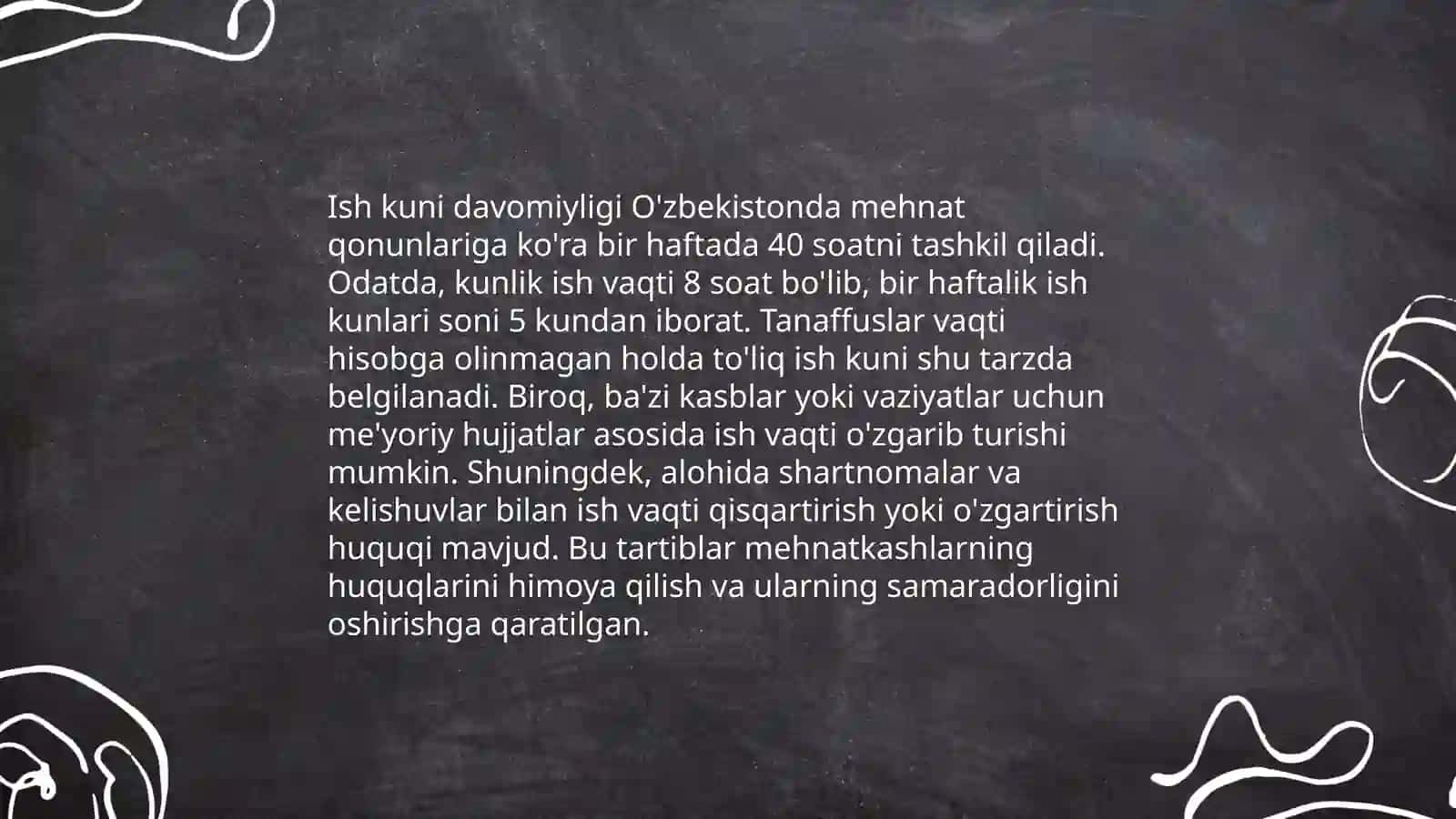 Koreyada Ish Vaqtining Qonunchiligi 4