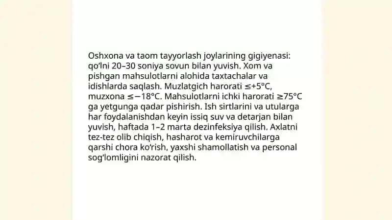 Ovqatlanish gigenasi 4
