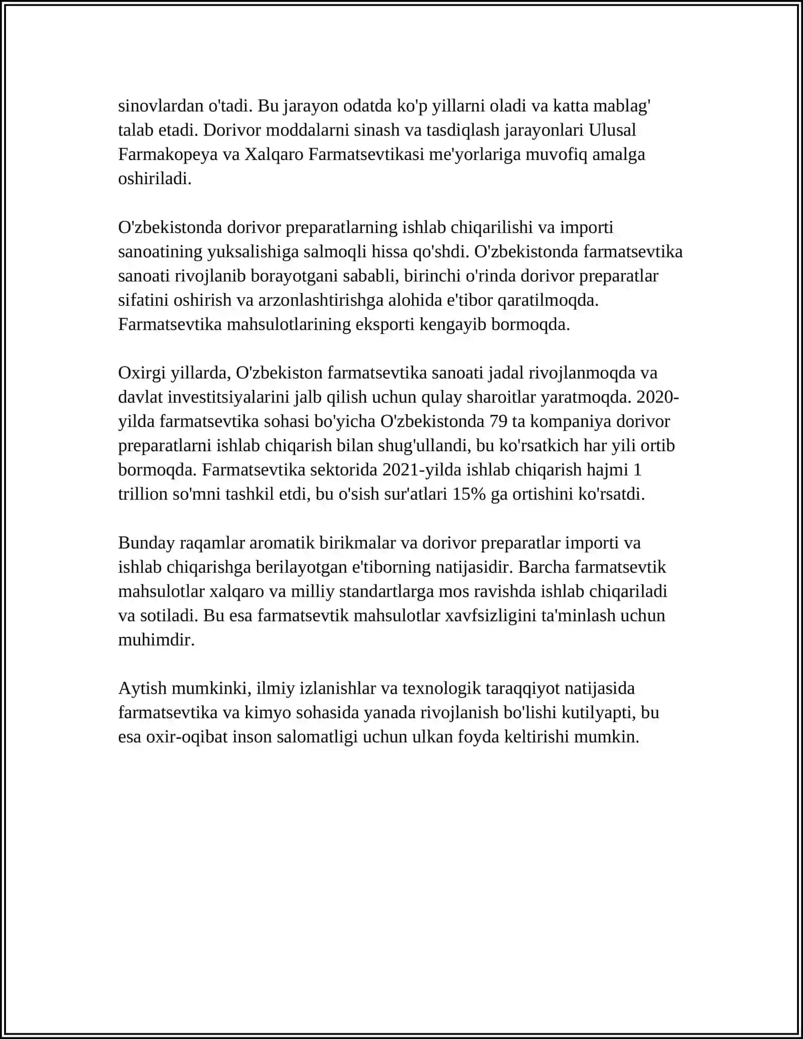 DORIVOR PREPARATLAR TARKIBIDAGI YETTI A’ZOLI AROMATIK BIRIKMALAR 4