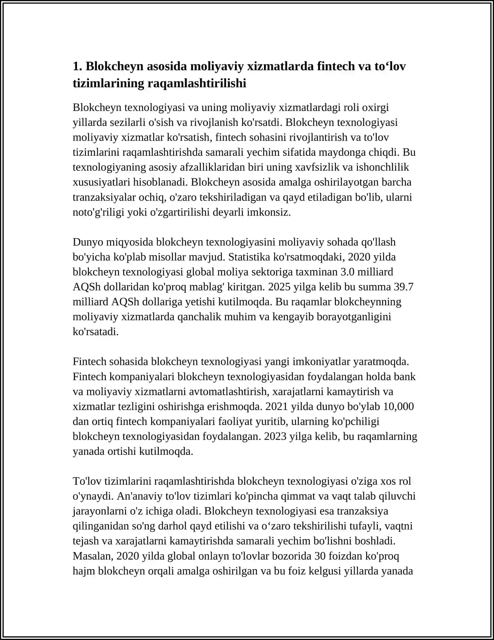 M18 BLOKCHEYN, BUYUMLAR INTERNETI, SUN’IY INTELLEKT, KATTA MA’LUMOTLAR IQTISODIY TARMOQLARDA QO‘LLANISHI 4