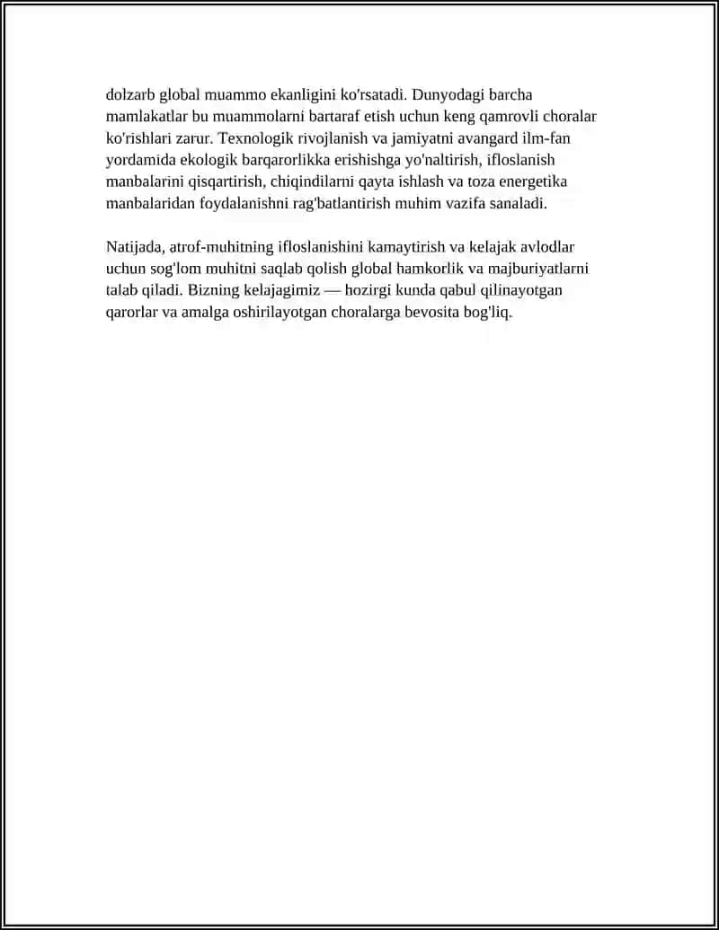 O‘ZBEKISTON RESPUBLIKASINING EKALOGIK MUAMMOLARI 4
