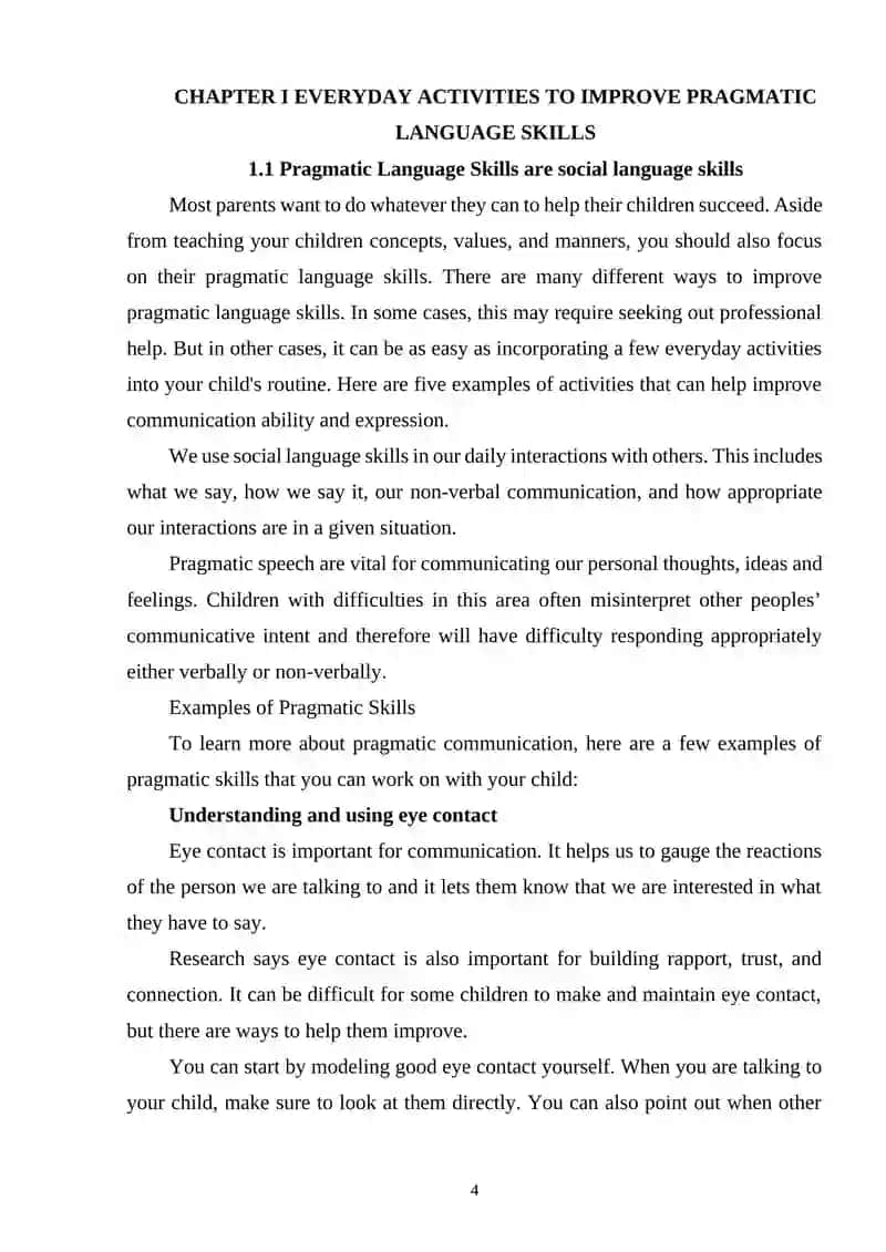 Pragmatic Activities for Students Speaking Skills 4