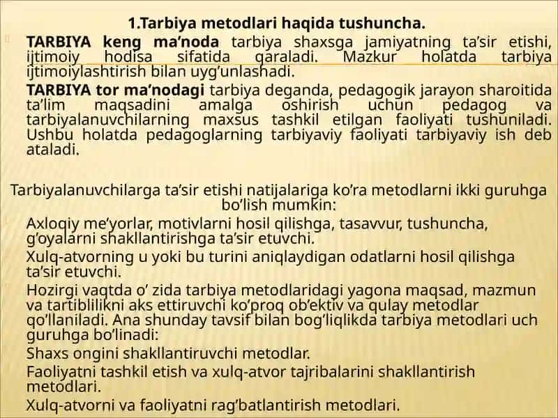 Tarbiyaning umumiy metodlari 4