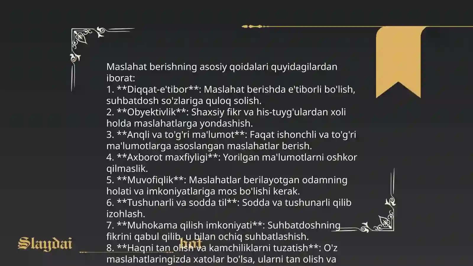 Maslahatlar 4