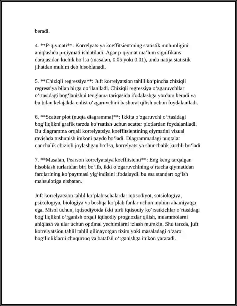 Juft Korrelyatsion Tahlil 4