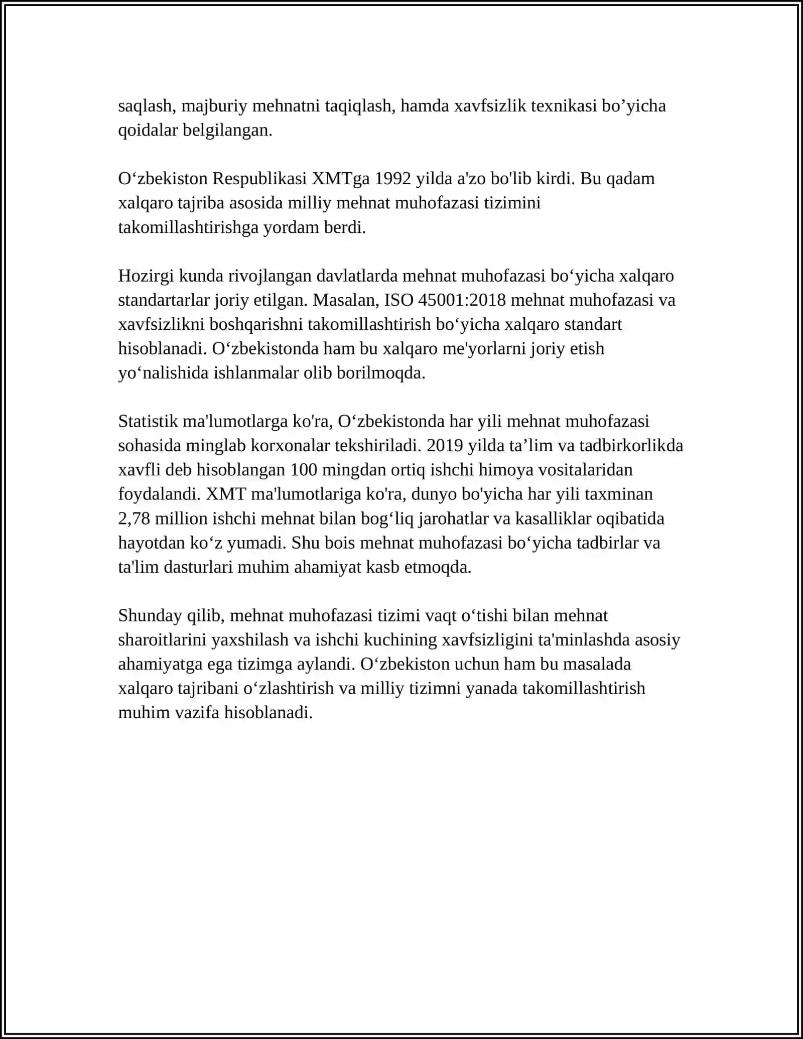 MEHNAT MUHOFAZASINING TARIXIY JIHATLARI 4