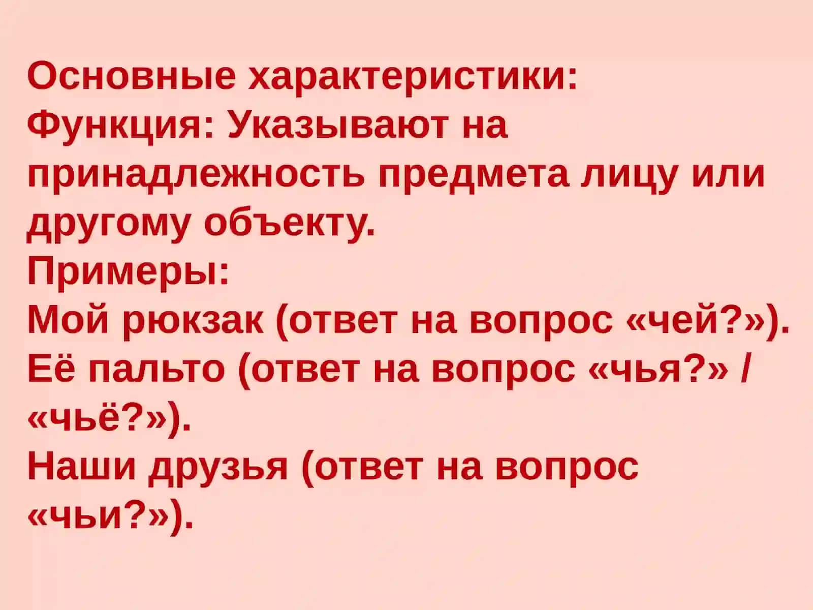 Притяжательные местоимения 4