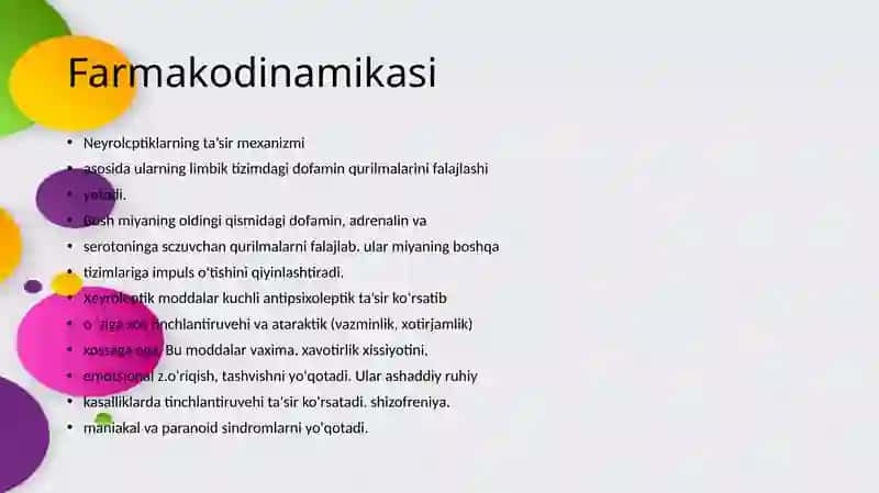 Psixotrop dori vositalarining klinik vafarmakologik tavsifi 4