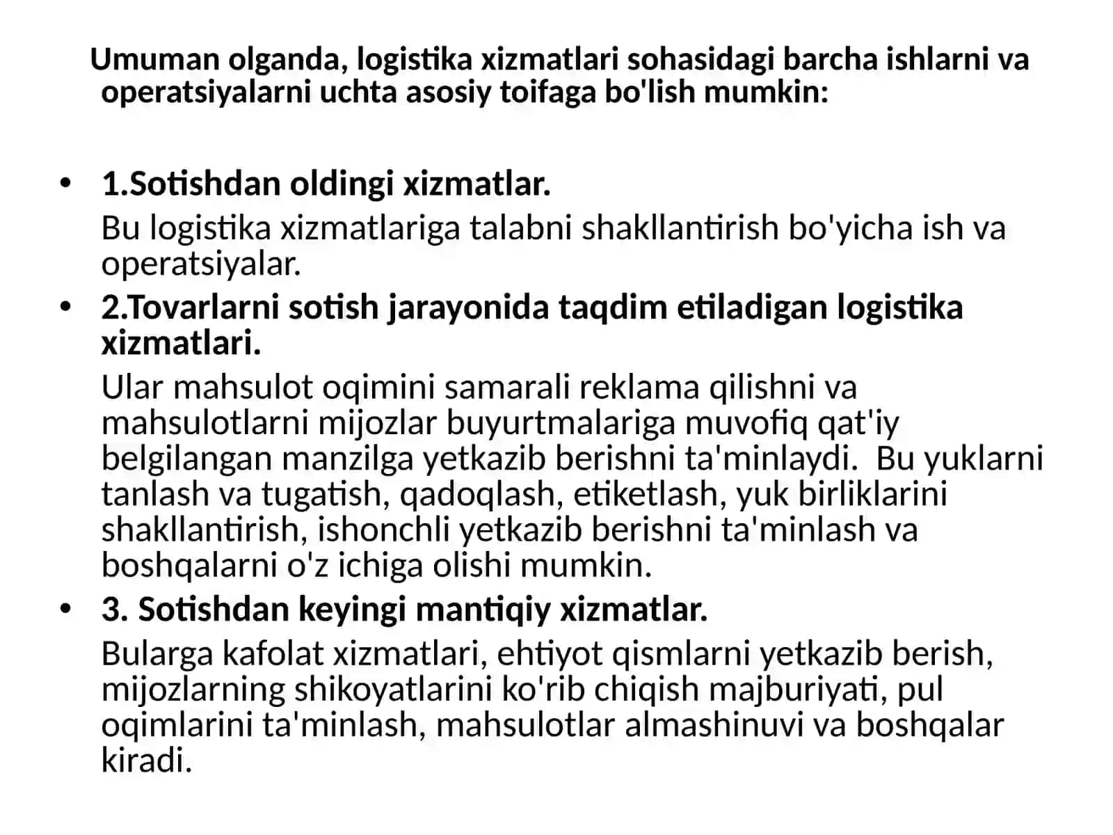 Logistika da servis xizmati 4