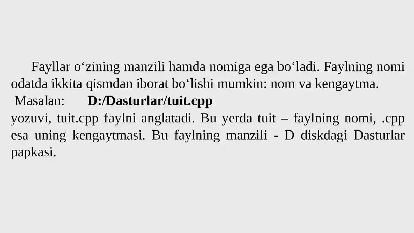 Fayllar va fayllar bilan ishlash 4