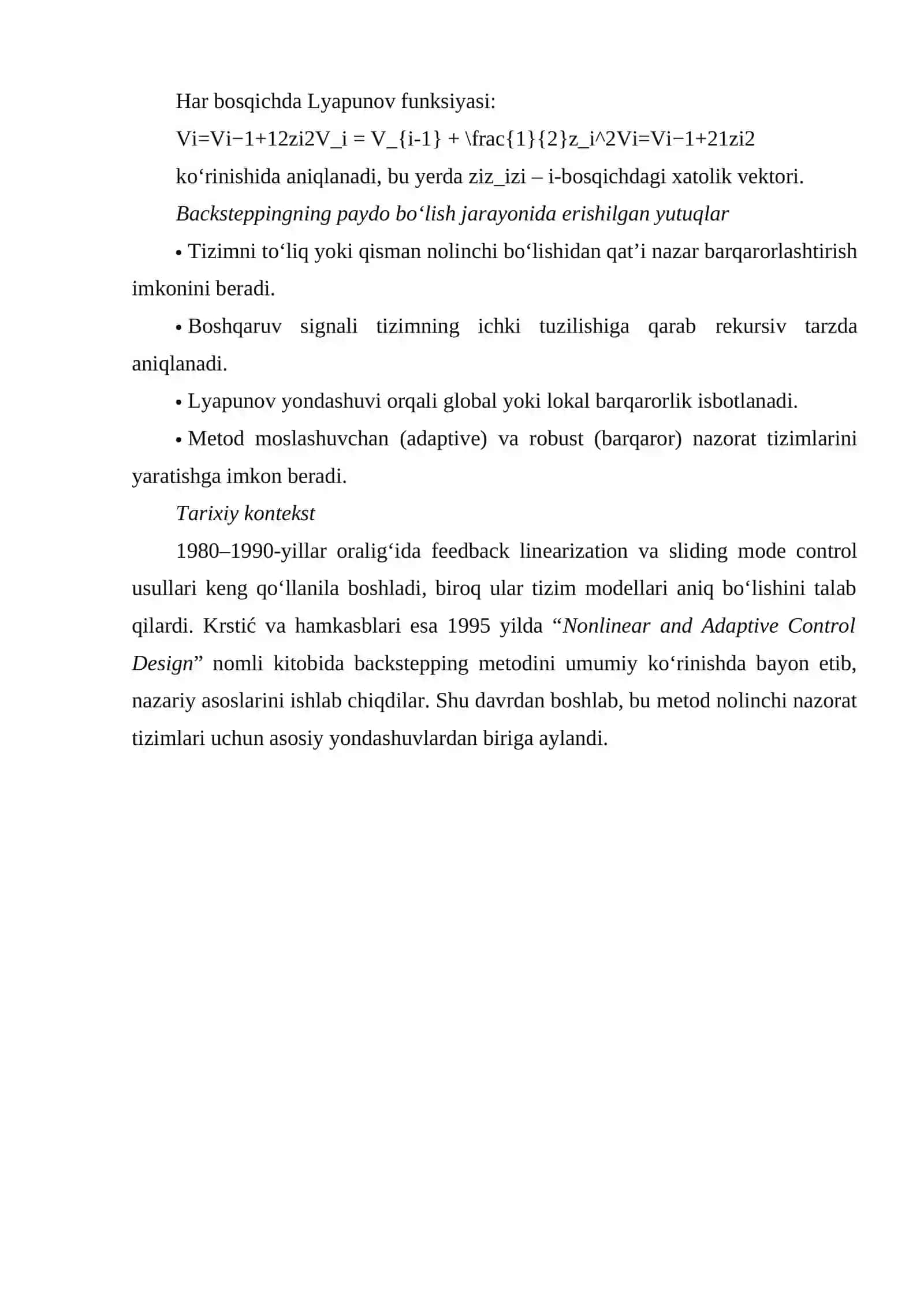 BACKSTEPPING METODINING NAZARIY ASOSLARI 4
