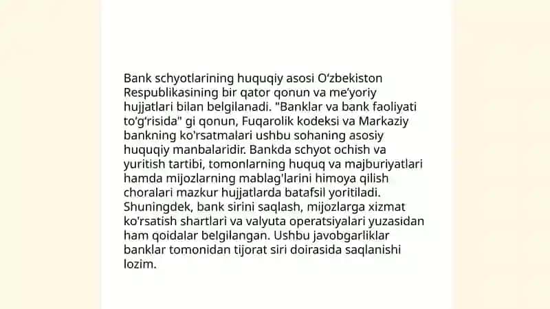 Bankdagi schyotlarga doir muomalalar auditi 4