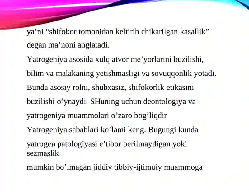 Yatrogeniya va Evtanaziya muammolari 4